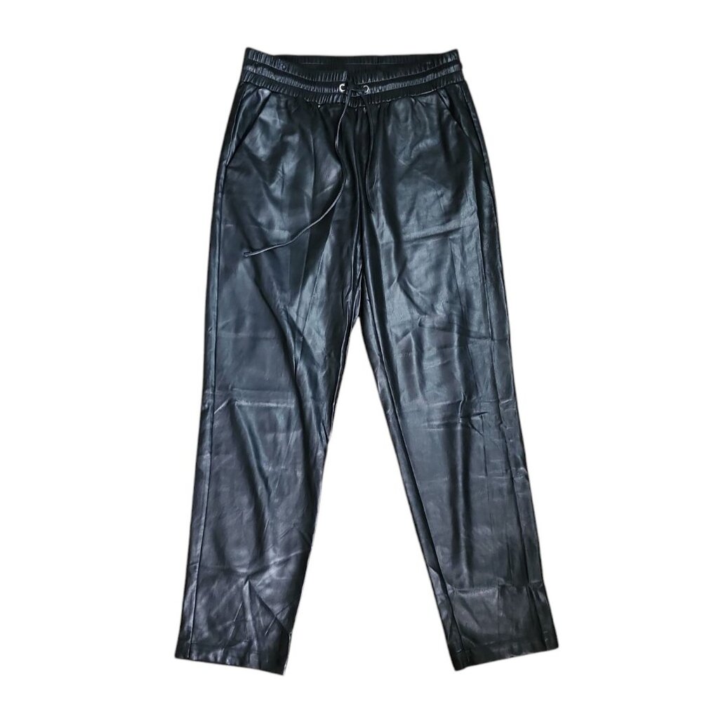 Ann Taylor Loft Pants Womens Size MT Medium‎ Tall Pull On Faux Leather Pockets